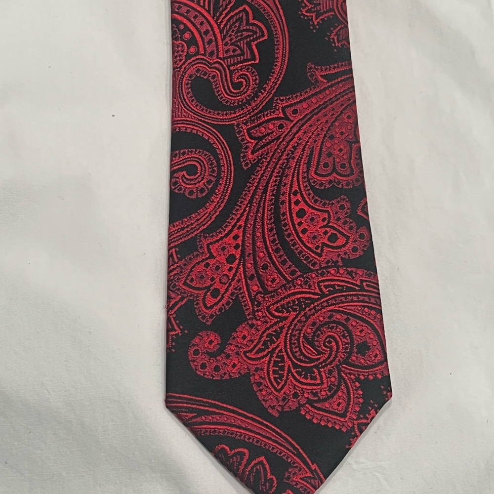 Paisley Red and Black Men's Tie